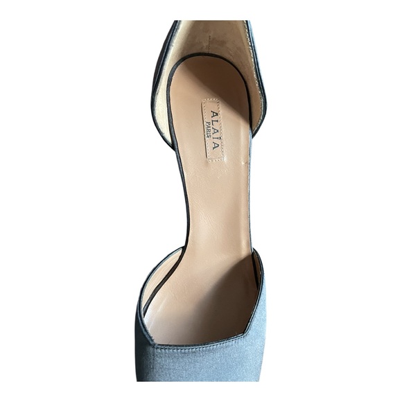 Alaia Grey Satin and Pink Crocodile Ankle Strap Heels. Size 6.5 NWOT NEVER WORN - Picture 4 of 9